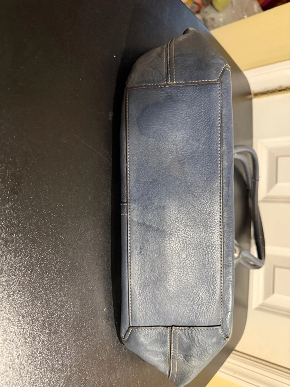 Coach Blue Leather Tote with Top Handles 18386
